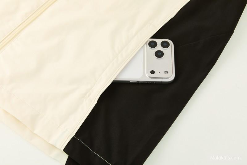 26/27 Liverpool Cream Full Zipper Hooded Jacket Tracksuit + Black Long Pants