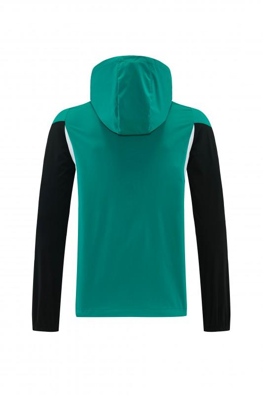 26/27 Liverpool Green Full Zipper Hooded Jacket Tracksuit + Black Long Pants