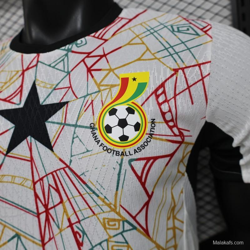 Player Version 2026 Ghana White with Multicolor Pattern Special Edition Jersey