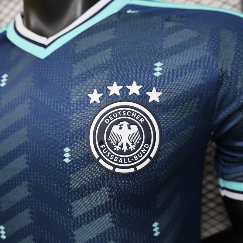 Player Version 2026 Germany  Navy Blue with Zigzag Pattern Away Jersey