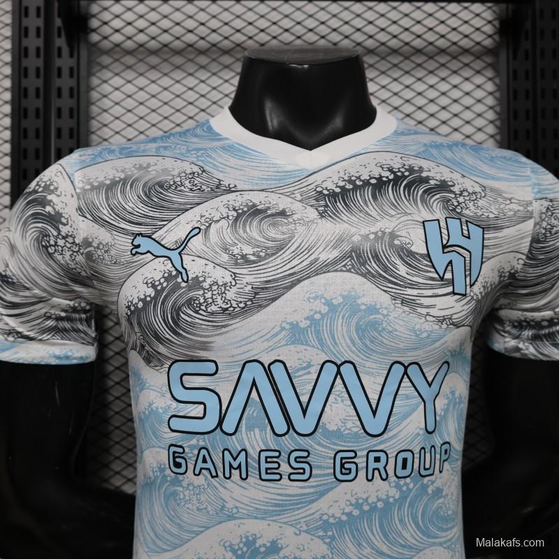 Player Version 26/27 Al-Hilal SFC White & Blue Hokusai Wave Print Special Edition Away Jersey