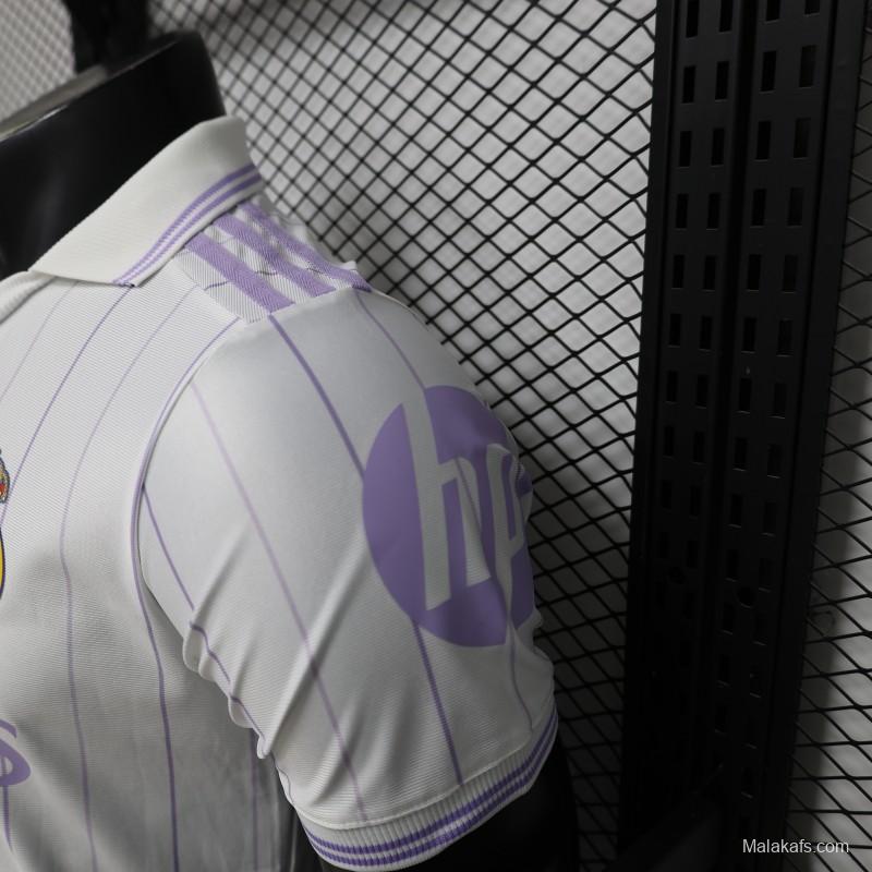 Player Version 26/27 Real Madrid Home White with Purple Pinstripe Jersey