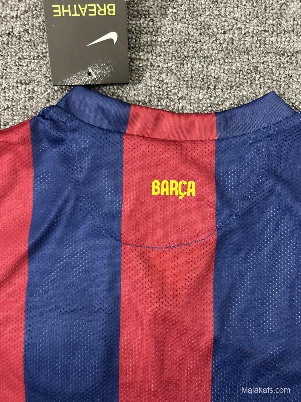 Retro Kids 14/15 Barcelona Home Long Sleeve Jersey