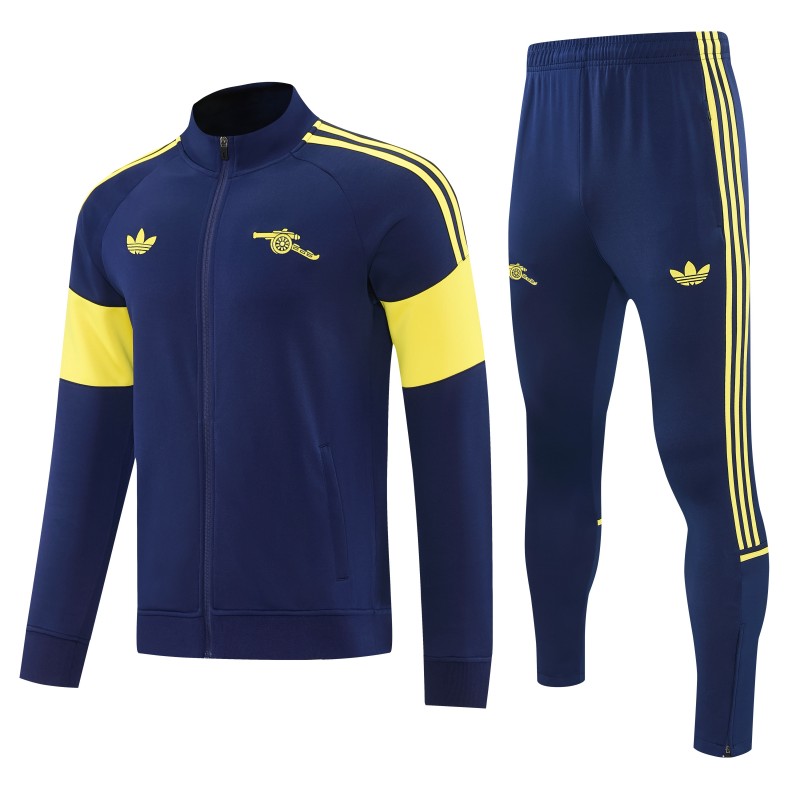 26/27 Arsenal Navy Blue & Yellow Full Zipper Jacket Tracksuit + Long Pants