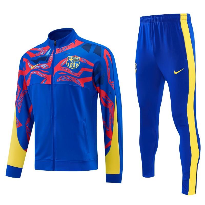 26/27 FC Barcelona Blue with Red  Full Zipper Jacket Tracksuit + Long Pants