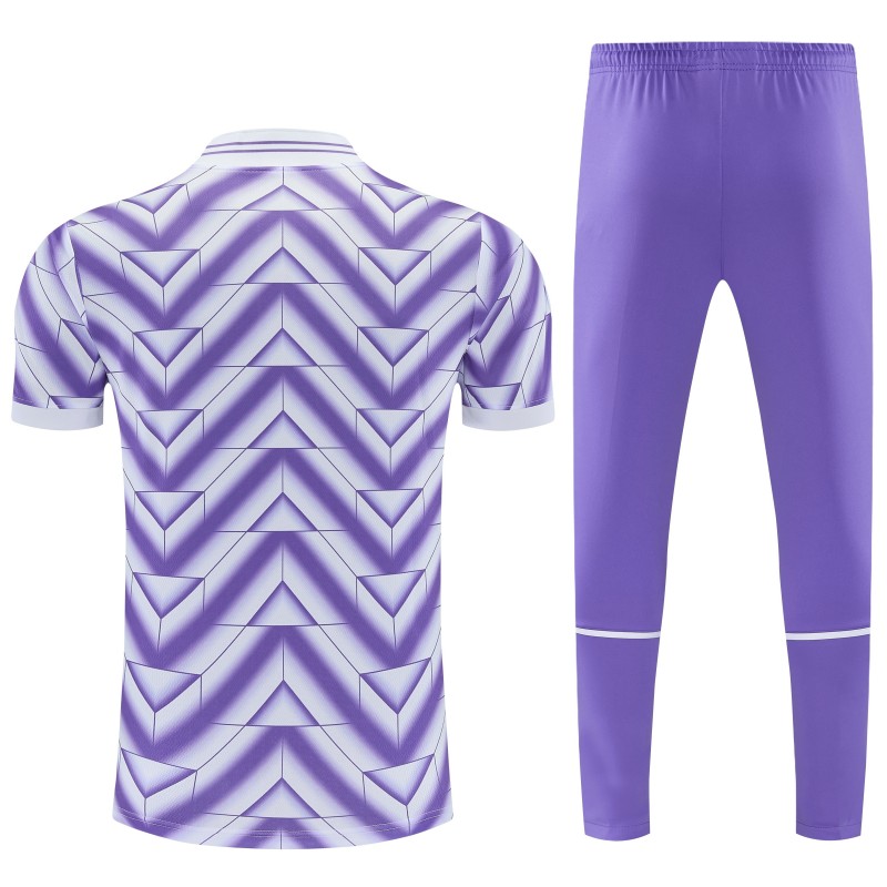 26/27 Real Madrid Purple Short Sleeve Tracksuit + Long Pants