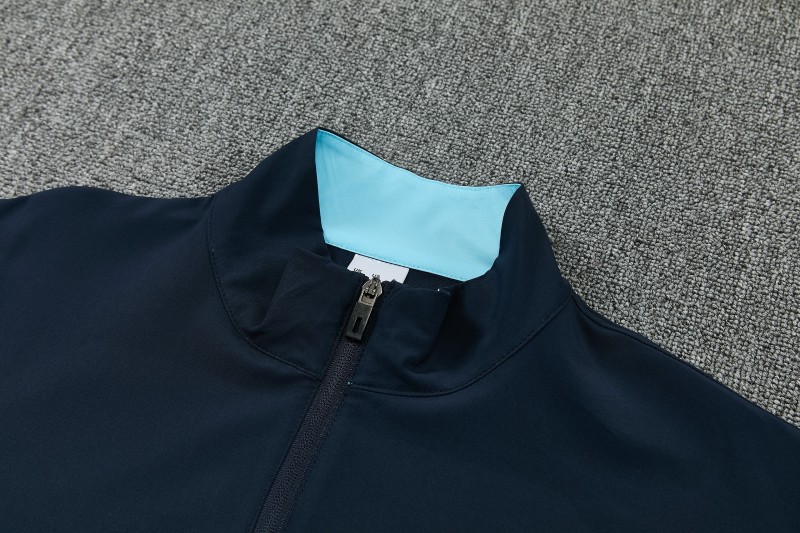 2026 Barcelona Navy Blue  Full Zipper Jacket Tracksuit + Long Pants