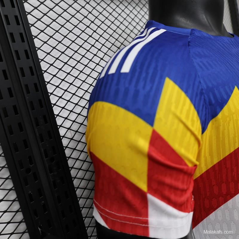 Player Version 2026 Romania Special Edition White with Blue Yellow Red Jersey