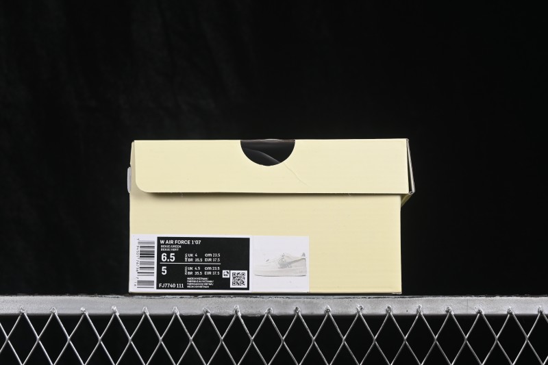 Nike Air Force 1 '07 Low Canvas Sneakers with Hand-Painted Jade Pearl Detailing - FJ7740-111