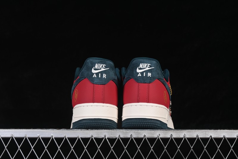Nike Air Force 1 '07 Low Casual Sneakers with Red Black White Contrasting Colors - HT5088-622