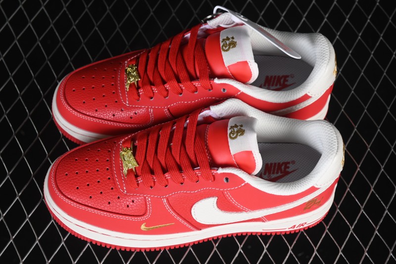 Nike Air Force 1 '07 Low Year of the Horse Limited Edition Casual Sneakers with Crimson and Gold Accents - NH0601-523