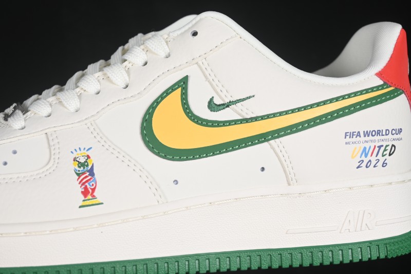 Nike Air Force 1 '07 Low World Cup Theme Casual Sneakers with Full-Length Air Cushion - DD1982-369