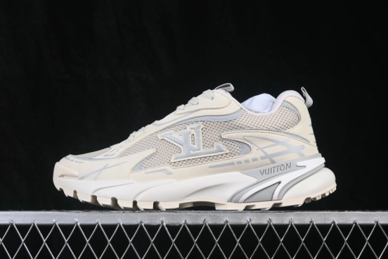 LV Tatic Runner Louis Vuitton Casual Running Shoes with Breathable Mesh and TPU Sole - Apricot