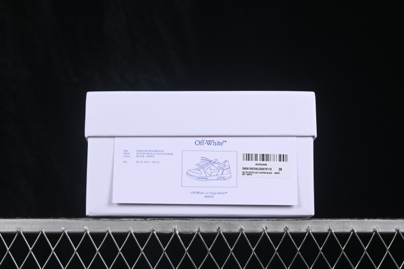 Off-White Out of Office Low-Top Fashion Skate Shoes in Black and White