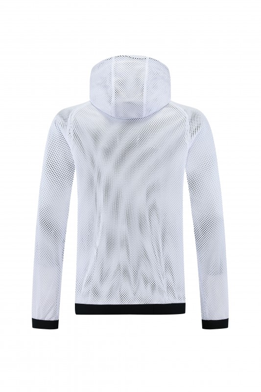 2026 England White Mesh Anthem Full Zipper Hooded Windbreaker Jacket