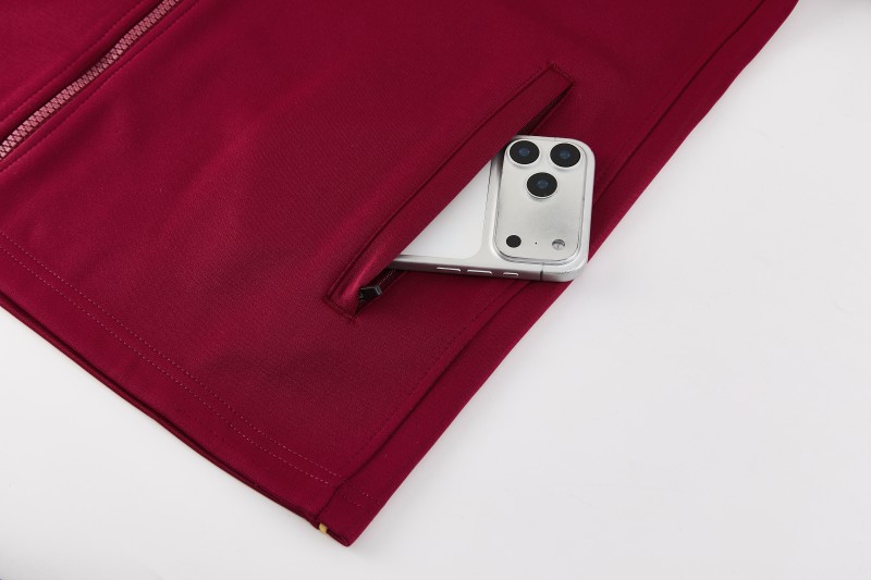 26/27 Barcelona  Dark Red Full Zipper Jacket Tracksuit + Long Pants
