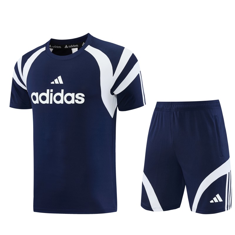 26/27 Adidas 17  Navy Blue Short Sleeve+Soccer Shorts