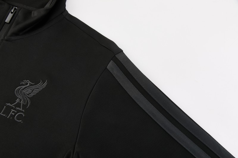 26/27 Liverpool  Black Full Zipper Jacket Tracksuit + Long Pants