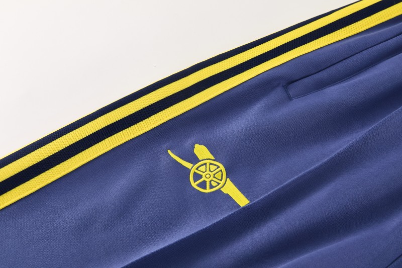 26/27  Arsenal FC Blue Grey Full Zipper Jacket Tracksuit + Long Pants