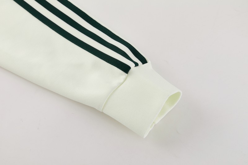 26/27 Real Madrid CF White Full Zipper Jacket Tracksuit + Green Long Pants