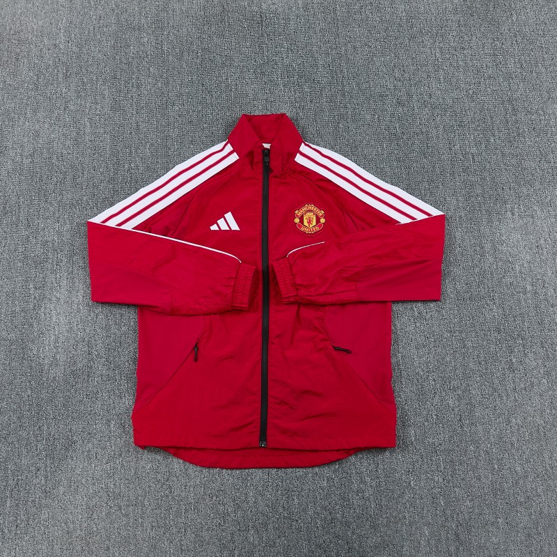 26/27 Manchester United FC Red Full Zipper Windbreaker Jacket