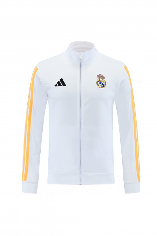 26/27 Real Madrid  White Full Zipper  Jacket Tracksuit + Long Pants