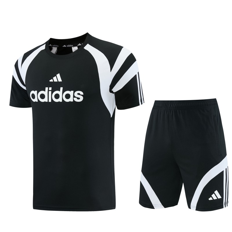 26/27 Adidas 17 Black Short Sleeve+Soccer Shorts