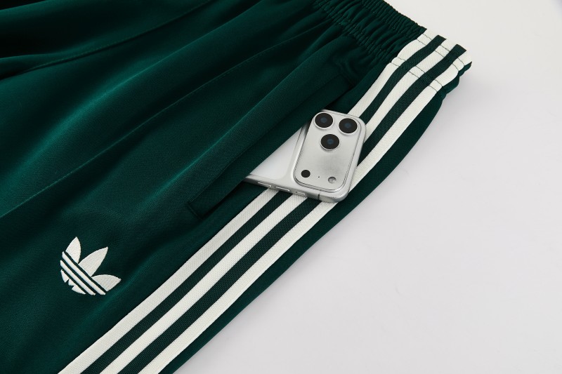 26/27 Real Madrid CF White Full Zipper Jacket Tracksuit + Green Long Pants