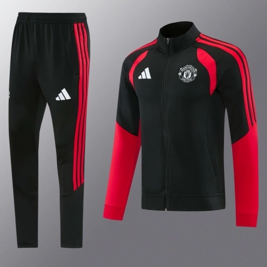 26/27 Manchester United FC  Black Full Zipper Jacket Tracksuit + Long Pants