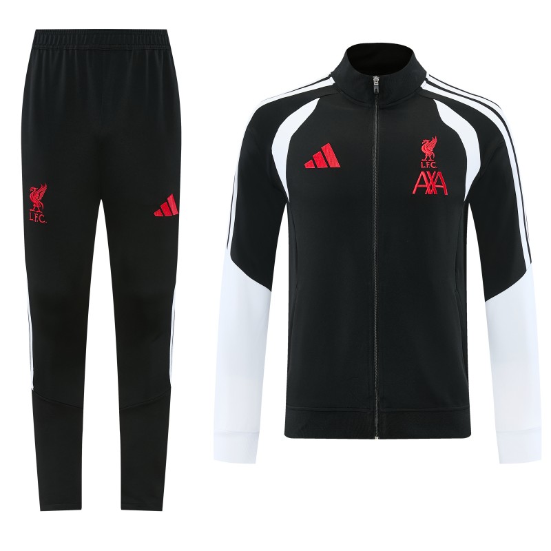 26/27  Liverpool FC  Black Full Zipper Jacket Tracksuit + Long Pants