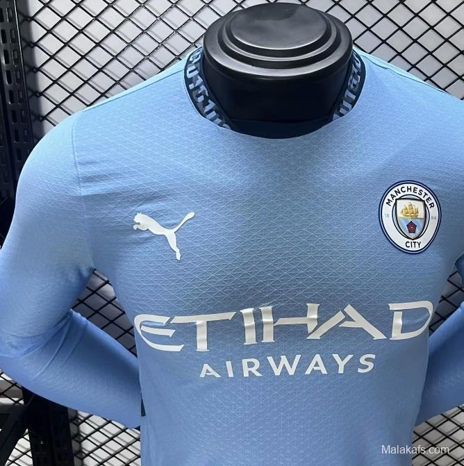 Player Version 24/25 Manchester City Home Long Sleeve Jersey