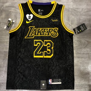 Los Angeles Lakers #23 Lebron James Black Mamba edition