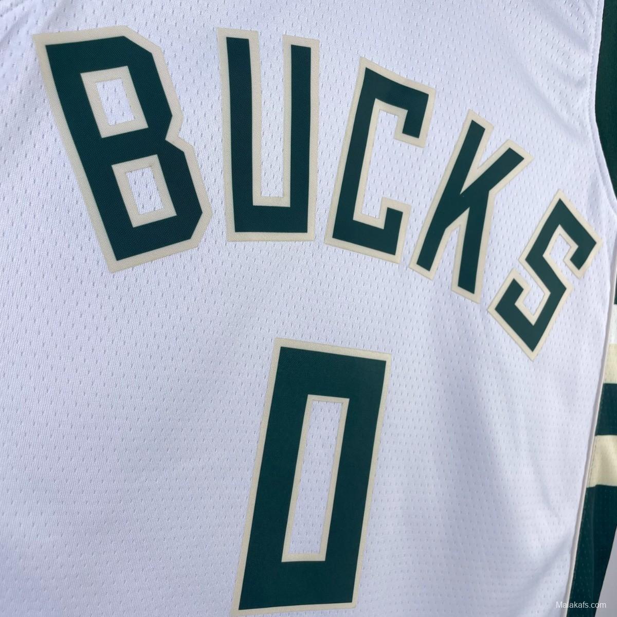 Milwaukee Bucks Damian Lillard #0 2023/24 Association Edition Jersey