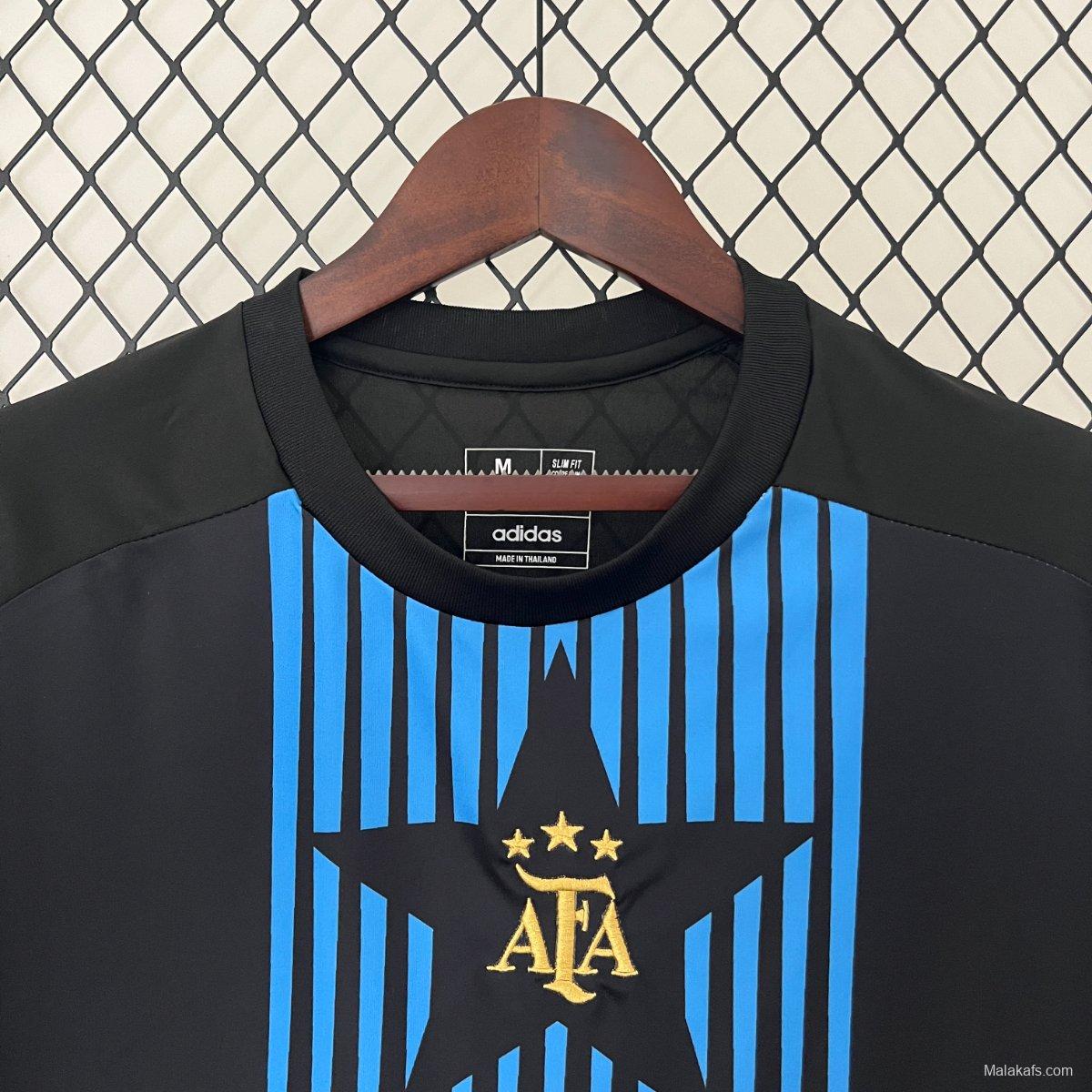 2024  Argentina Copa America Light Blue Stripes Pre-Match Jersey