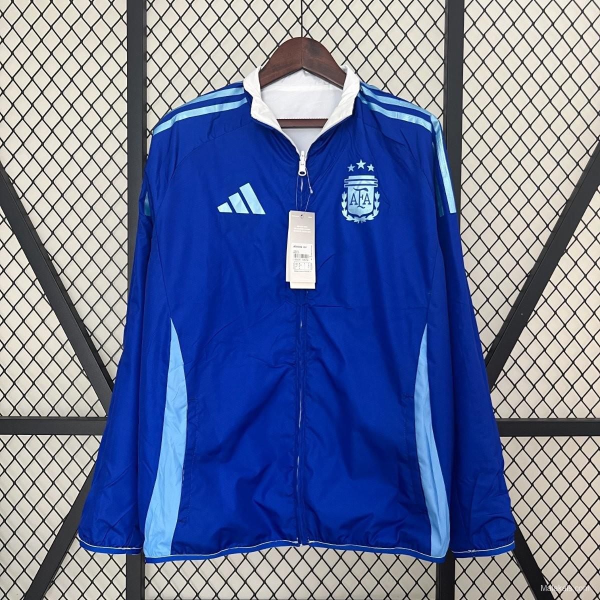 2024 Argentina White/Blue Reversible Windbreaker