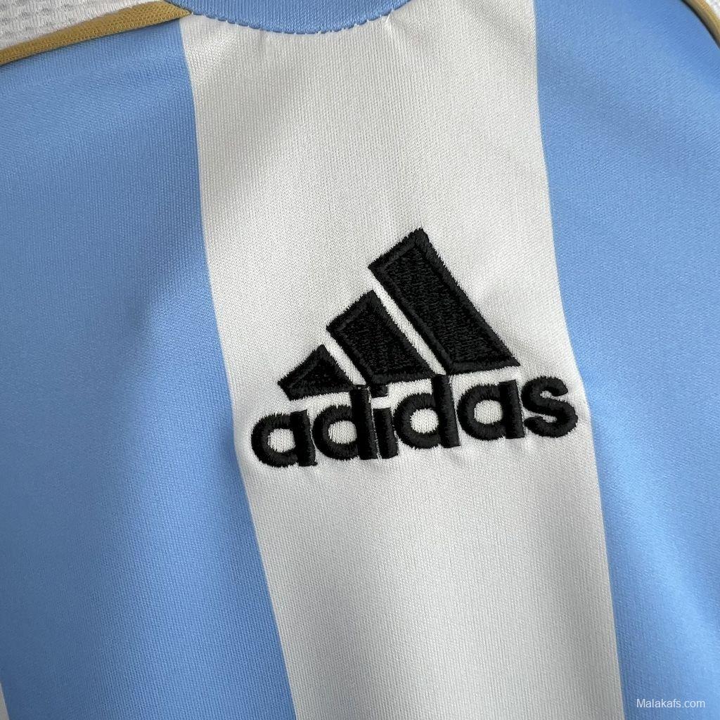 Retro 2006 Argentina Home Long SLeeve Jersey