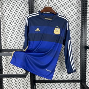 Retro 2014 Argentina Home Long Sleeve Soccer Jersey