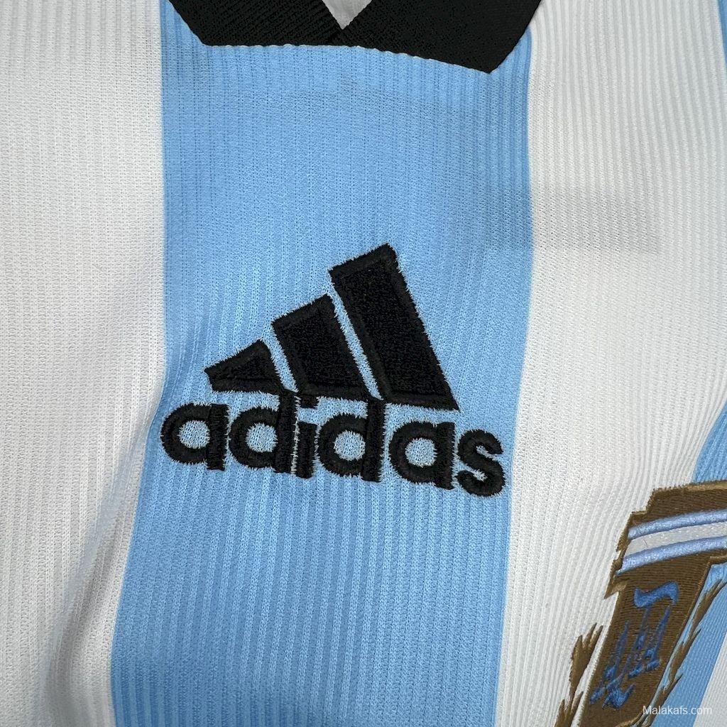 Retro Argentina 1998 Long Sleeve Home Jersey