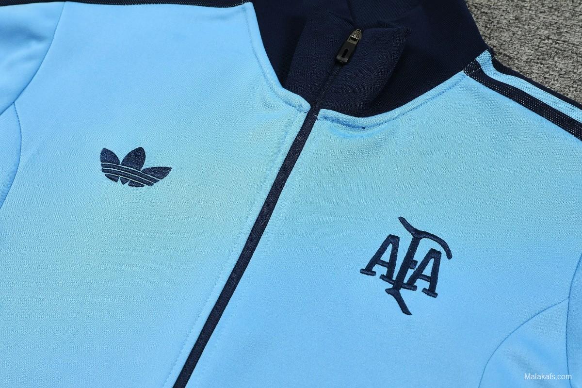 24/25 Argentina Light Blue Full Zipper Jacket +Long Pants