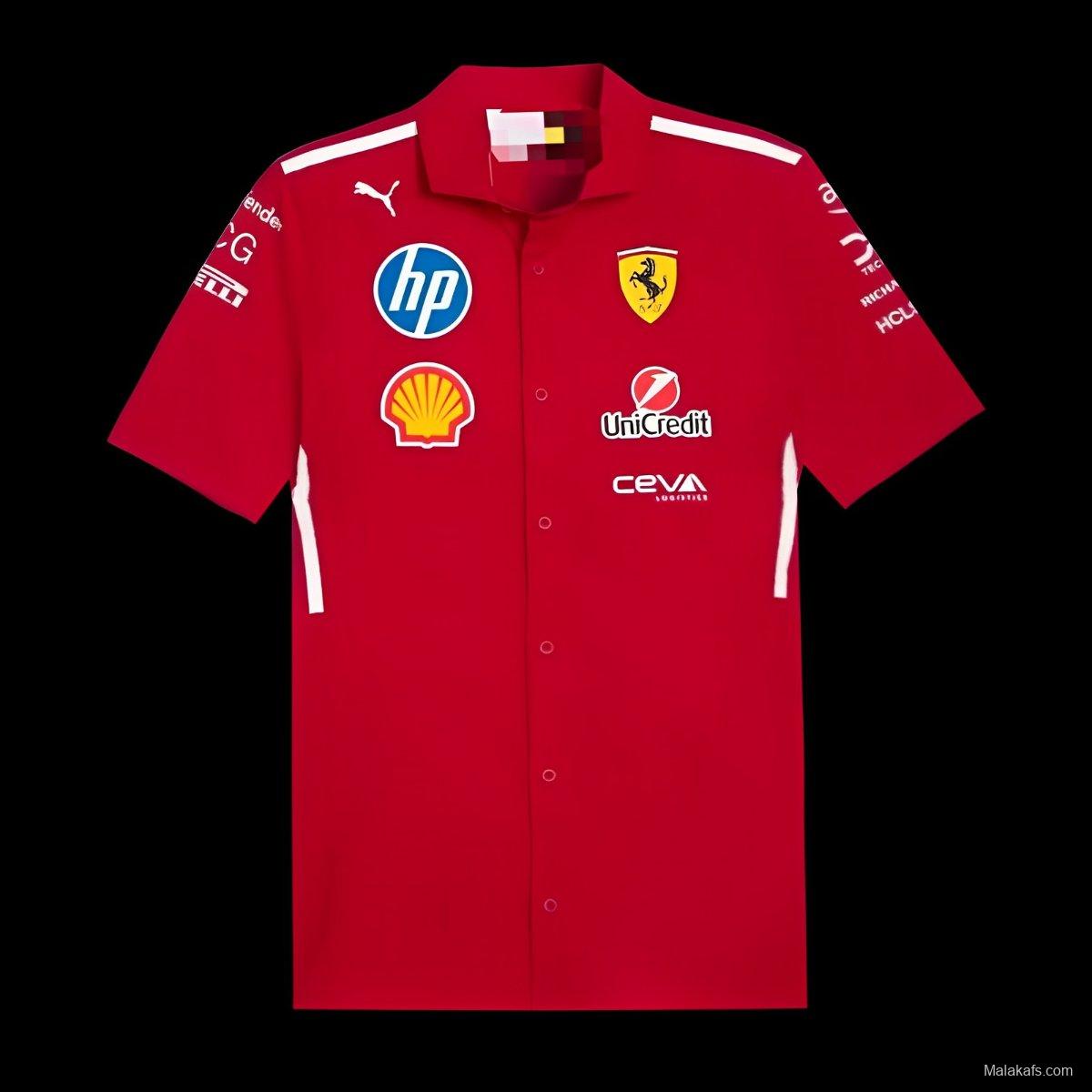 Scuderia Ferrari 2025 Team Short Sleeve Shirt - F1 Racing Style