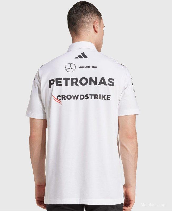 Mercedes F1 Team 2025 White Polo