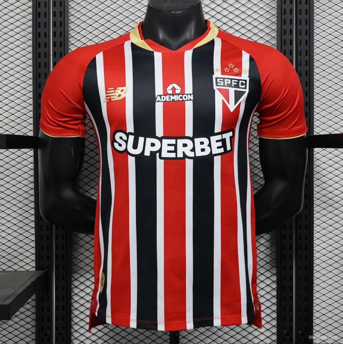 Player Version 25/26 Sao Paulo Home Jersey With Full Sponsors