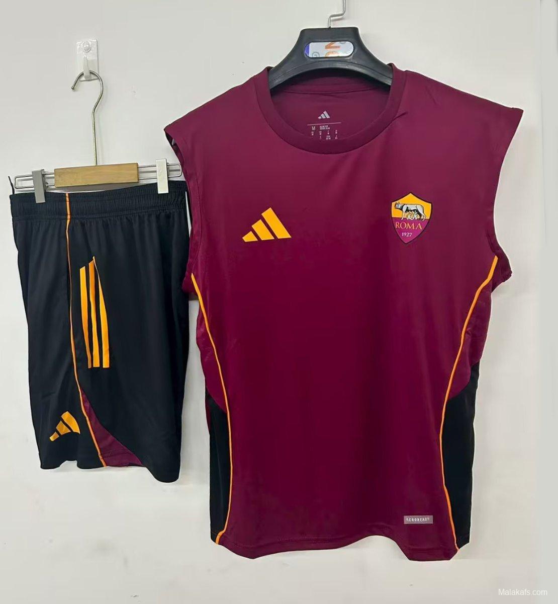 25/26 Roma Vest Jersey Red+ Shorts