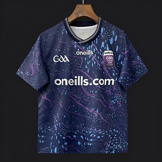 2026 Ireland GAA U20 Hurling Navy with Purple Marble Pattern Jersey