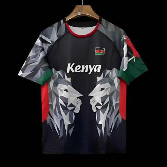 2026 Kenya Black Geometric Lion Jersey