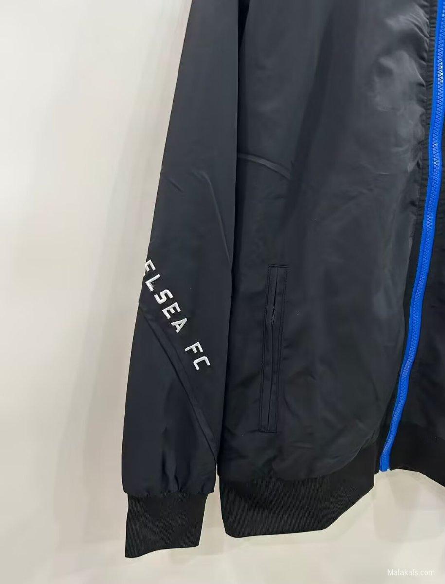 25/26 Chelsea Black Full Zipper Windbreaker