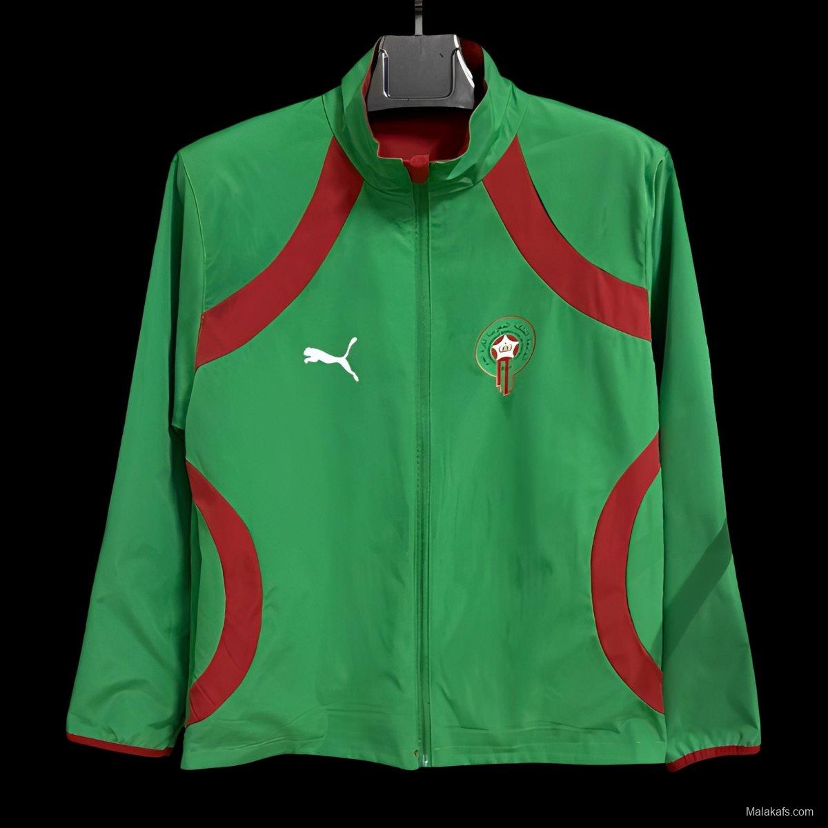 2026 Morocco Green Full Zipper Windbreaker