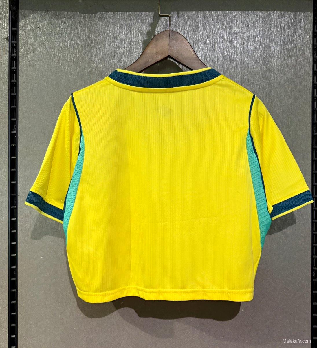 2026 Brazil Home Women Cropped Jersey
