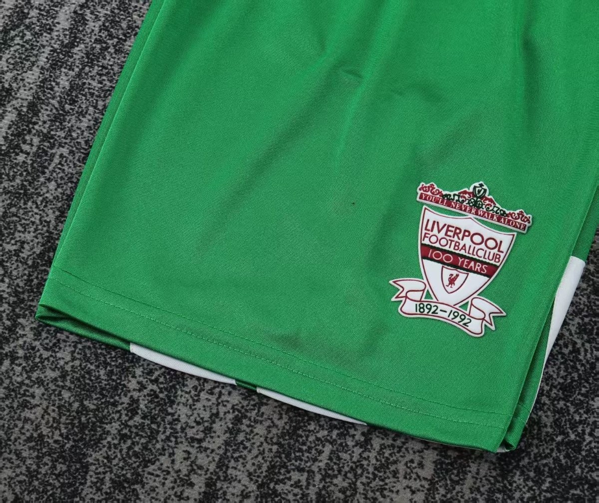 Retro 92/93 Kids Liverpool Away Green Jersey