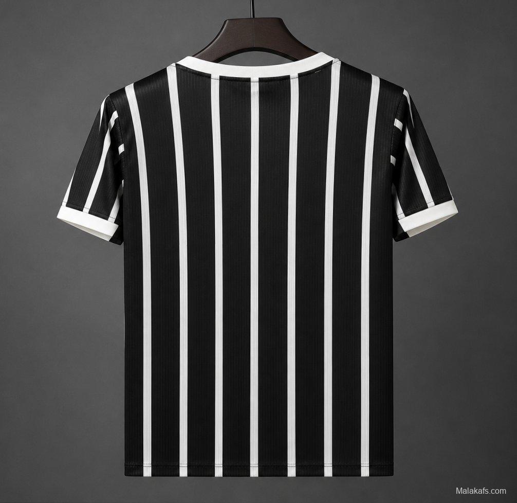25/26 Corinthians Away Black White Pinstripes Jersey